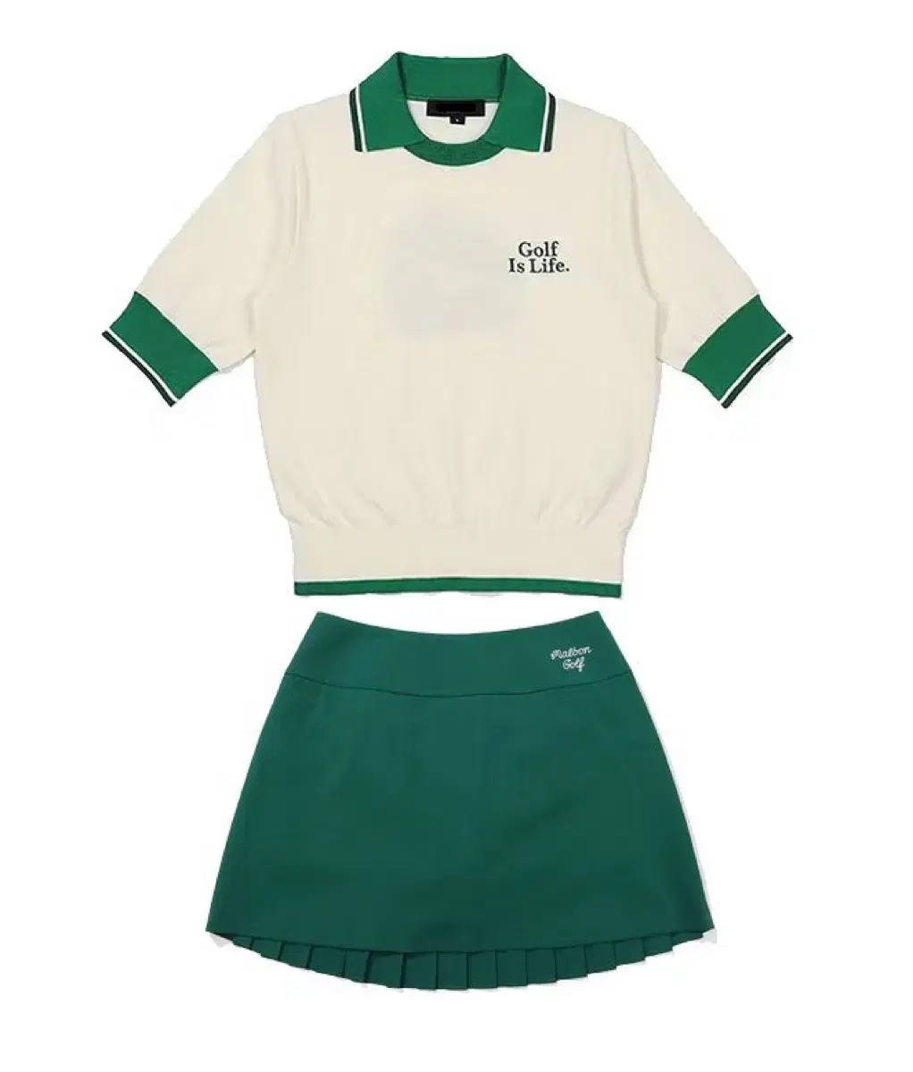 Malbon ゴルフウェア レディース 半袖Tシャツ＆スカート セットアップ⭐ Malbon ゴルフウェア セットアップ 上下セット 半袖ポロ
